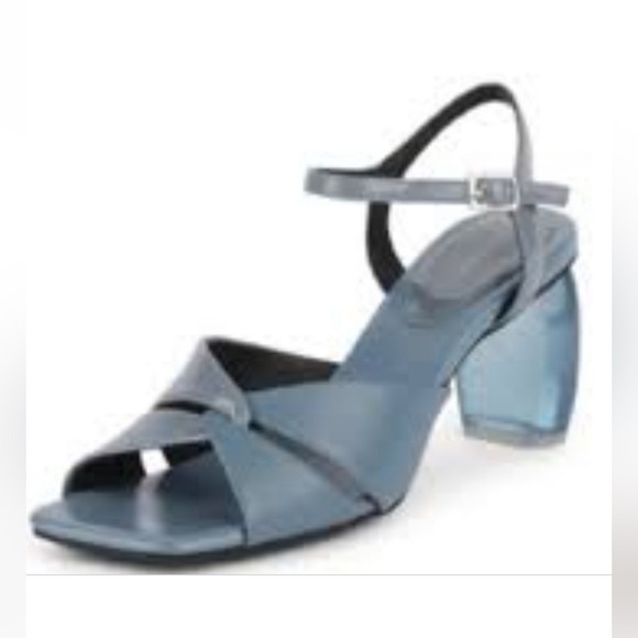 JEFFREY CAMPBELL BLUE RETRO LUCITE BLOCK HEEL STRAPPY SANDALS SIZE 7.5 NWT - Picture 5 of 12